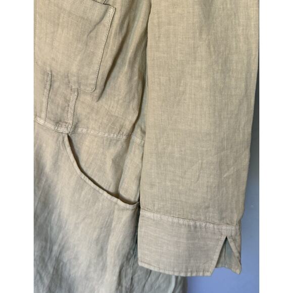 Soft Surroundings Eza Jacket Sz S NWT Beige Linen Notch Collar Lagenlook Boho - Picture 9 of 16